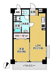 ドミール堂島 1LDKの間取図画像
