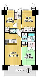 メロディーハイム住道ガーディア 3LDKの間取り