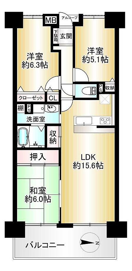2SLDK 間取り