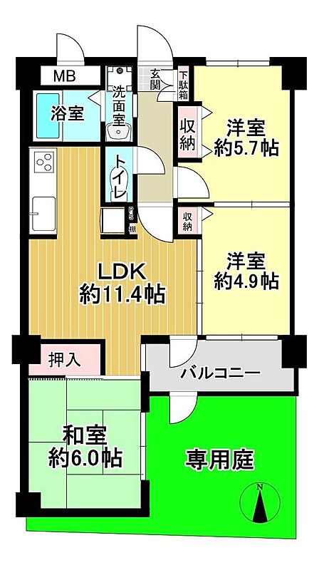 3LDK 間取り