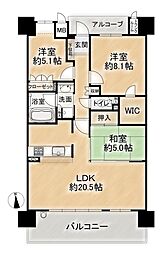 ローレルスクエア枚方フォレストゲート 3LDKの間取図画像