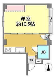 チサンマンション第5新大阪 1DKの間取図画像