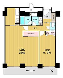 オークプリオタワーレジデンス 1LDKの間取図画像