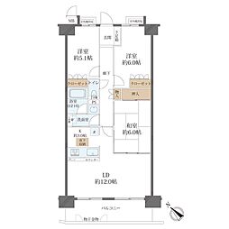 ルワージュ・フェルティくずは 3LDKの間取図画像