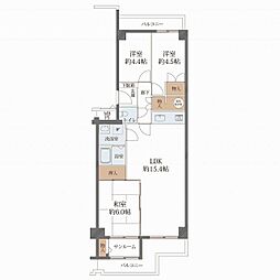エバーグリーン南港ポートタウン12号館 3LDKの間取図画像