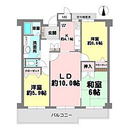 ソリステ神戸藤原台6号棟 3LDKの間取図画像