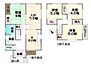 間取り：980万円、4LDK、土地面積195.3m2、建物面積90.87m2　全室収納のある4LDK。