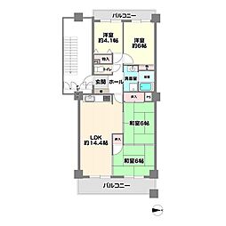 ハイム北鈴蘭 4LDKの間取図画像
