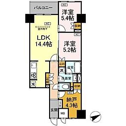 東京メトロ東西線 葛西駅 徒歩5分の賃貸マンション 4階2SLDKの間取り