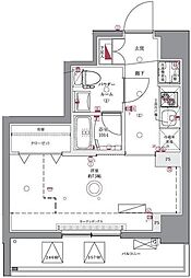 JR総武線 亀戸駅 徒歩10分の賃貸マンション 7階1Kの間取り