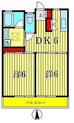 京成本線 京成高砂駅 徒歩5分の賃貸アパート 1階2DKの間取り