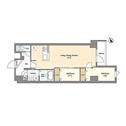 アルファコート曳舟2 2LDKの間取図画像