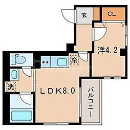 都営大江戸線 両国駅 徒歩8分の賃貸マンション 3階1LDKの間取り