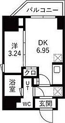 都営新宿線 森下駅 徒歩3分の賃貸マンション 1階1DKの間取り