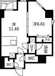 都営新宿線 森下駅 徒歩3分の賃貸マンション 2階1LDKの間取り