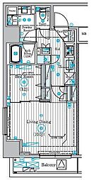 京成押上線 京成曳舟駅 徒歩8分の賃貸マンション 9階1LDKの間取り