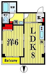 都営浅草線 本所吾妻橋駅 徒歩10分の賃貸マンション 3階1LDKの間取り