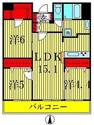 東京メトロ半蔵門線 錦糸町駅 徒歩9分の賃貸マンション 14階3LDKの間取り