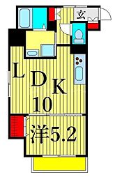 都営浅草線 浅草駅 徒歩2分の賃貸マンション 4階1LDKの間取り
