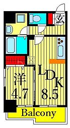 JR山手線 秋葉原駅 徒歩9分の賃貸マンション 6階1LDKの間取り