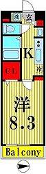 JR総武本線 錦糸町駅 徒歩10分の賃貸マンション 1階1Kの間取り
