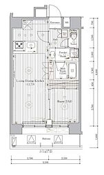 東武亀戸線 小村井駅 徒歩7分の賃貸マンション 6階1LDKの間取り