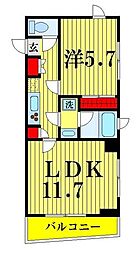 東京メトロ半蔵門線 押上駅 徒歩2分の賃貸マンション 11階1LDKの間取り