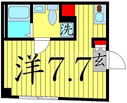 東武亀戸線 小村井駅 徒歩1分の賃貸マンション 1階ワンルームの間取り