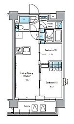 東京メトロ半蔵門線 押上駅 徒歩10分の賃貸マンション 5階2LDKの間取り