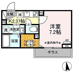 京成押上線 八広駅 徒歩4分の賃貸アパート 1階1Kの間取り