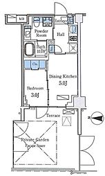 JR総武線 錦糸町駅 徒歩9分の賃貸マンション 1階1DKの間取り