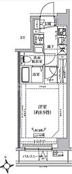 京成押上線 八広駅 徒歩6分の賃貸マンション 2階1Kの間取り