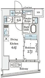 都営浅草線 押上駅 徒歩3分の賃貸マンション 7階1DKの間取り