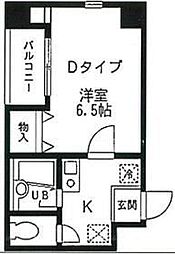 都営浅草線 浅草駅 徒歩8分の賃貸マンション 2階1Kの間取り