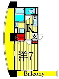 東武伊勢崎線 浅草駅 徒歩15分の賃貸マンション 2階1Kの間取り