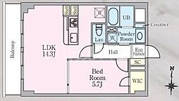 JR総武本線 錦糸町駅 徒歩11分の賃貸マンション 3階2LDKの間取り