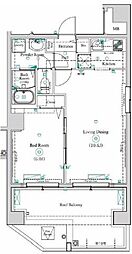 京成押上線 八広駅 徒歩9分の賃貸マンション 9階1LDKの間取り