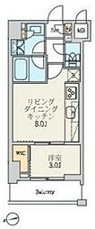東京メトロ日比谷線 北千住駅 徒歩7分の賃貸マンション 5階1LDKの間取り