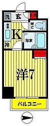 HF亀戸レジデンス 1Kの間取図画像
