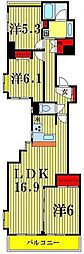 カスタリア本所吾妻橋 3LDKの間取図画像