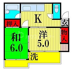 越川ビル 2Kの間取図画像
