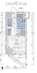 エステムコート亀戸TOKYOEAST 1Kの間取図画像