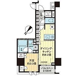 ライオンズ蔵前レジデンス 1DKの間取図画像