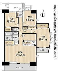 ダイアパレス茅ヶ崎南湖 3LDKの間取図画像