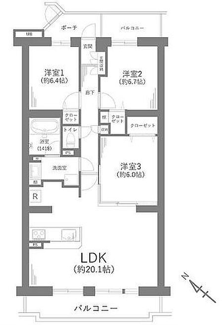 【新規フルリノベーション!162戸のビッグコミュニティ!】LDK20帖、主寝室6.7帖!南西バルコニーのため明るく陽当たり良好!
