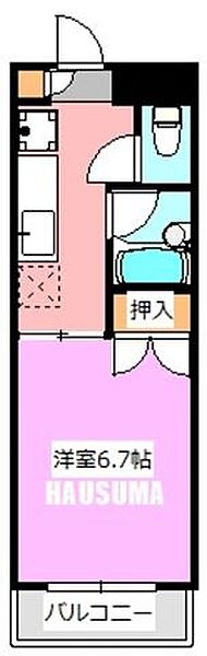 第5オカダビル 402｜東京都北区赤羽１丁目(賃貸マンション1K・4階・21.97㎡)の写真 その2