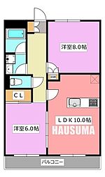 プレステージュミネギシ 2LDKの間取図画像