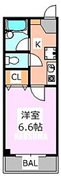 ヴェルテラスすずき 1Kの間取図画像