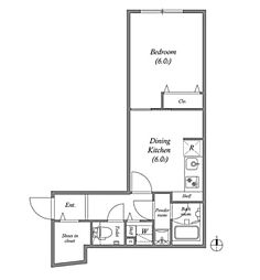 東京メトロ有楽町線 飯田橋駅 徒歩5分の賃貸マンション 4階1DKの間取り