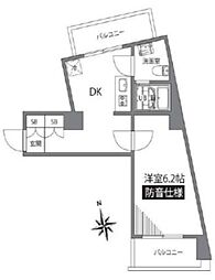 都営大江戸線 国立競技場駅 徒歩6分の賃貸マンション 3階1DKの間取り